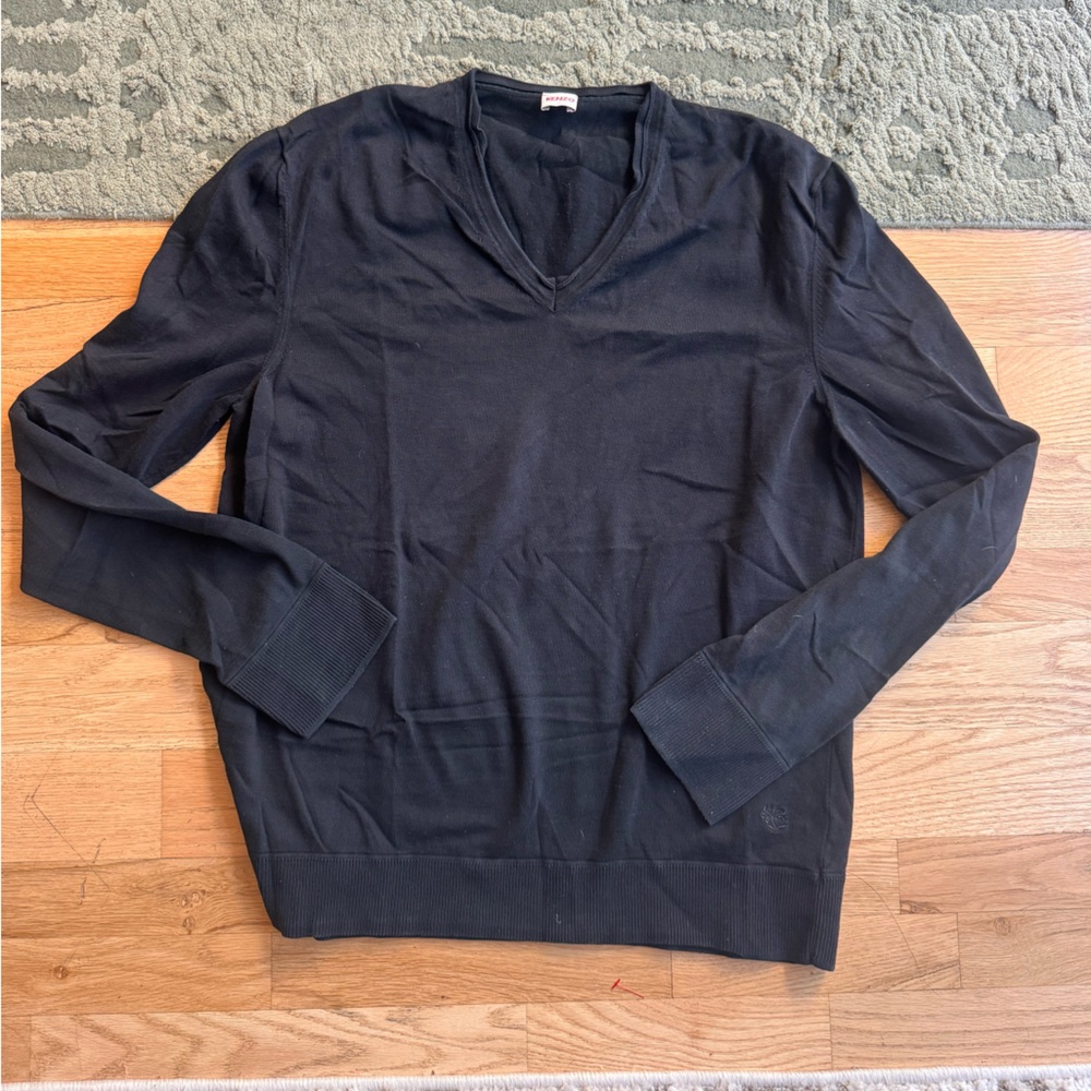 Kenzo Men's Black V-Neck Sweater large
